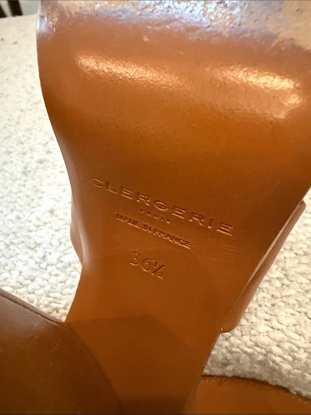 Robert Clergerie Cognac Leather Crisscross Platform Sandals